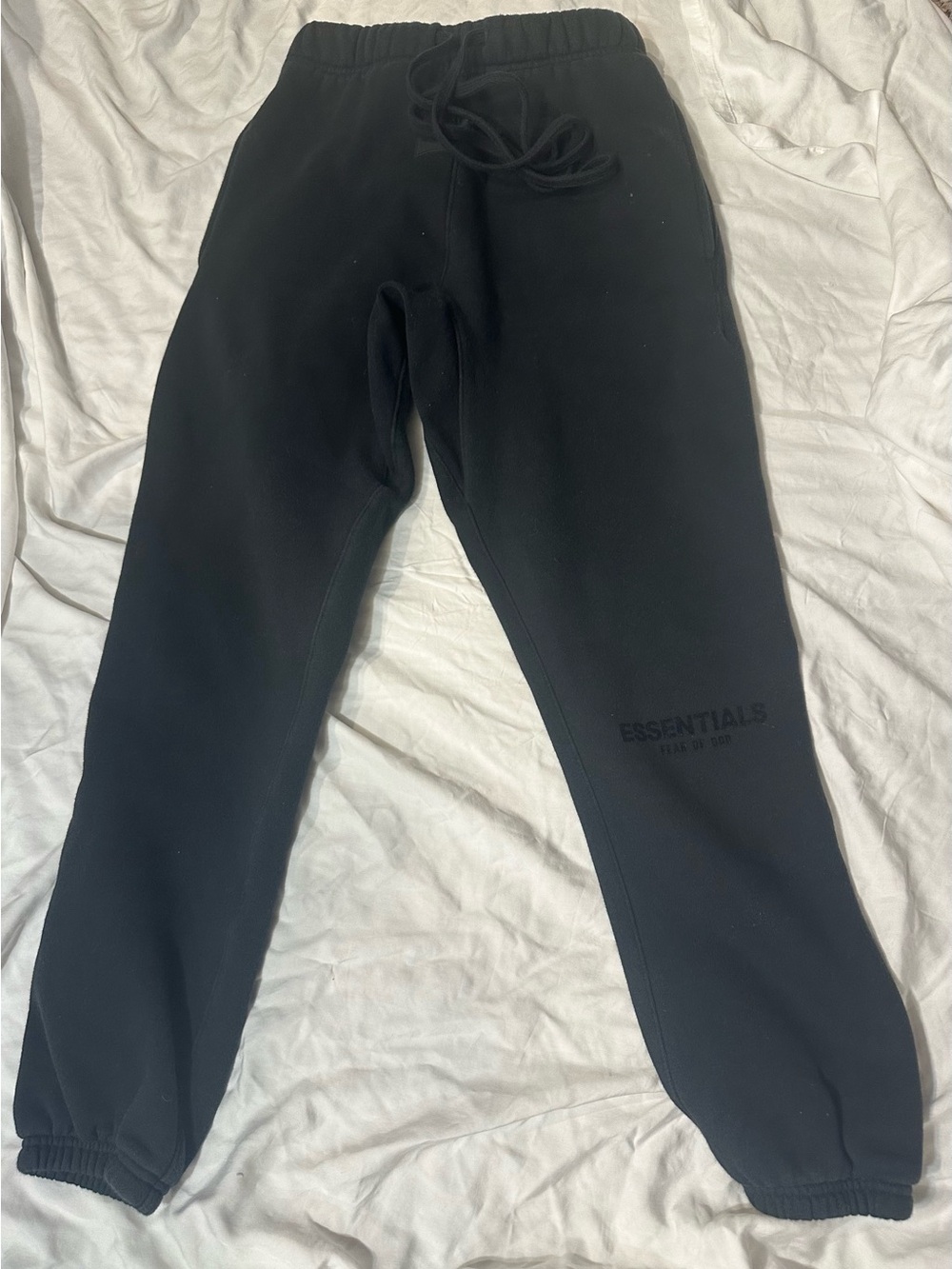 Fear of God ESSENTIALS Black Sweatpants Joggers XXS Tonal Logo